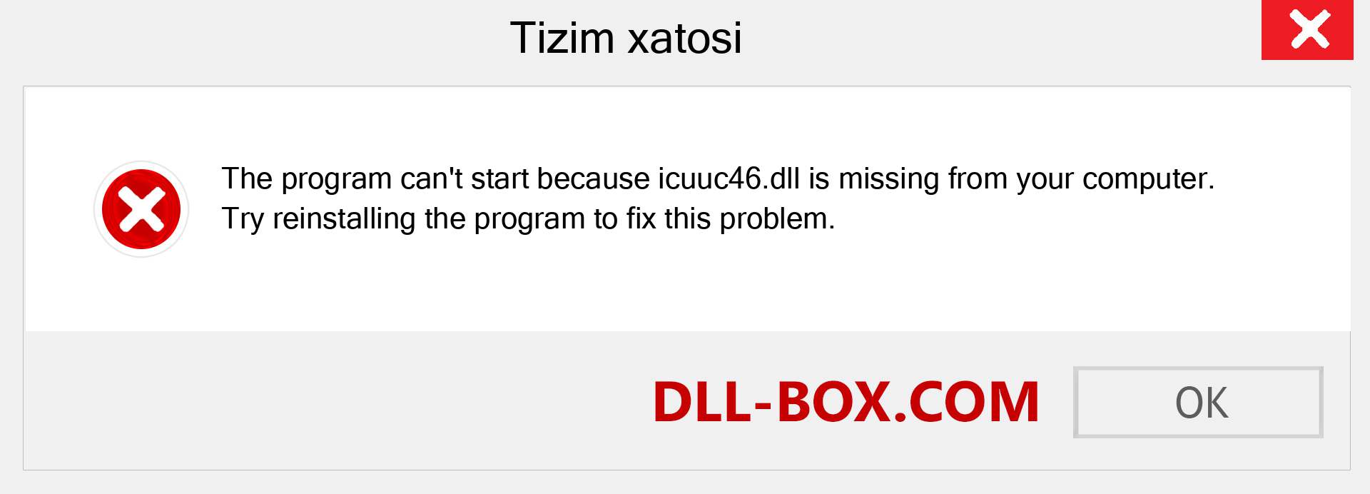 icuuc46.dll fayli yo'qolganmi?. Windows 7, 8, 10 uchun yuklab olish - Windowsda icuuc46 dll etishmayotgan xatoni tuzating, rasmlar, rasmlar